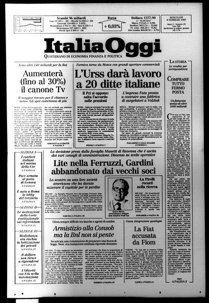 Italia oggi : quotidiano di economia finanza e politica